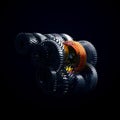 3d illustration of engine gear wheels, closeup view Royalty Free Stock Photo