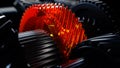3d illustration of engine gear wheels, closeup view Royalty Free Stock Photo