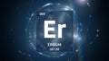Erbium as Element 68 of the Periodic Table 3D illustration on blue background Royalty Free Stock Photo