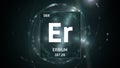 Erbium as Element 68 of the Periodic Table 3D illustration on green background