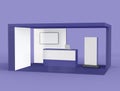 3D Illustration. Exhibition stand mockup