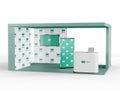 3D Illustration. Exhibition stand mockup