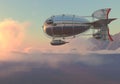 Fantasy Airship Zeppelin Dirigible Balloon 3D illustration