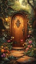 3D illustration of a fantasy magic portal in an enchanted forest Royalty Free Stock Photo
