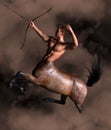 3D illustration of fantasy showing a male centaur with bow and arrow