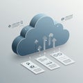 A 3D illustration features a large, stylized cloud icon symbolizing Royalty Free Stock Photo