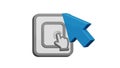 Click Action: Cursor and Finger Icon on Button Royalty Free Stock Photo