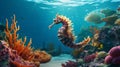 Colorful Coral And Seahorse: A Stunning 3d Photo-realistic Landscape