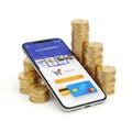 Mobile E-commerce and Financial Growth Royalty Free Stock Photo
