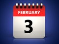 3d 3 february calendar