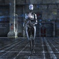 3D Illustration of a female Cyborg