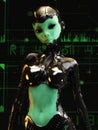 3D Illustration of a female Cyborg