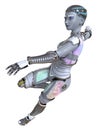 Female robot isolated on white 3d illustration Royalty Free Stock Photo