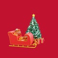 3D illustration of a festive Christmas scene decoration Royalty Free Stock Photo