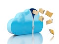 3d File storage in cloud. Royalty Free Stock Photo
