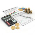 3D Illustration of Financial Calculation isolated on white background