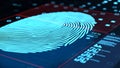 3d illustration of fingerprint concept scanning interface