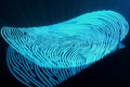 3D illustration Fingerprint scan provides security access with biometrics identification. Concept Fingerprint protection Royalty Free Stock Photo