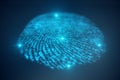3D illustration Fingerprint scan provides security access with biometrics identification. Concept Fingerprint protection