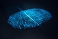 3D illustration Fingerprint scan provides security access with biometrics identification. Concept Fingerprint protection Royalty Free Stock Photo