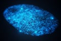 3D illustration Fingerprint scan provides security access with biometrics identification. Concept Fingerprint protection