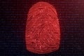 3D illustration Fingerprint scan provides security access with biometrics identification. Concept fingerprint hacking