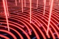 3D illustration Fingerprint scan provides security access with biometrics identification. Concept fingerprint hacking