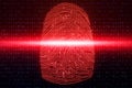 3D illustration Fingerprint scan provides security access with biometrics identification. Concept fingerprint hacking
