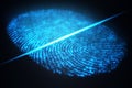 3D illustration Fingerprint scan provides security access with biometrics identification. Concept Fingerprint protection Royalty Free Stock Photo