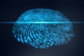 3D illustration Fingerprint scan provides security access with biometrics identification. Concept Fingerprint protection