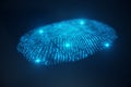 3D illustration Fingerprint scan provides security access with biometrics identification. Concept Fingerprint protection Royalty Free Stock Photo