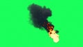 Fire Ball Explosion on green screen Royalty Free Stock Photo