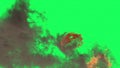 Fire Ball Explosion on green screen Royalty Free Stock Photo