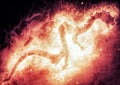 3d illustration of a burning fire dragon Royalty Free Stock Photo