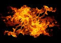 3d illustration of fire flames exploding