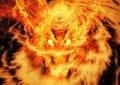 3d illustration of fire flames swirling in dragon shape