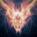 3d illustration of fire flames swirling in the shape of a dragon