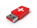 3d illustration of first aid usb stick. Royalty Free Stock Photo