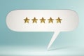 3D Illustration , Five gold star rate review customer ICON Royalty Free Stock Photo