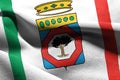 3D illustration flag of Apulia is a region of Italy. Waving on t
