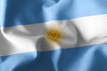 3D illustration flag of Argentina. Waving on the wind flag backg Royalty Free Stock Photo