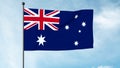 3D Illustration of The flag of Australia is based on the British maritime Blue Ensign Ã¢â¬â a blue field with the United Kingdom