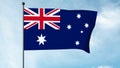 3D Illustration of The flag of Australia is based on the British maritime Blue Ensign Ã¢â¬â a blue field with the United Kingdom