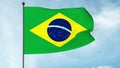 3D Illustration of The flag of Brazil, Verde e amarela, Auriverde, Ordem e Progresso