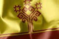 3D illustration flag of Chuvashia is a region of Russia