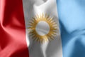 3D illustration flag of Cordoba is a region of Argentina Royalty Free Stock Photo