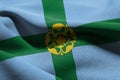 3D illustration flag of Derbyshire is a region of England. Wavin