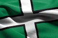 3D illustration flag of Devon is a region of England. Waving on Royalty Free Stock Photo