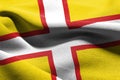 3D illustration flag of Dorset is a region of England. Waving on Royalty Free Stock Photo