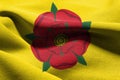 3D illustration flag of Lancashire is a region of England. Wavin